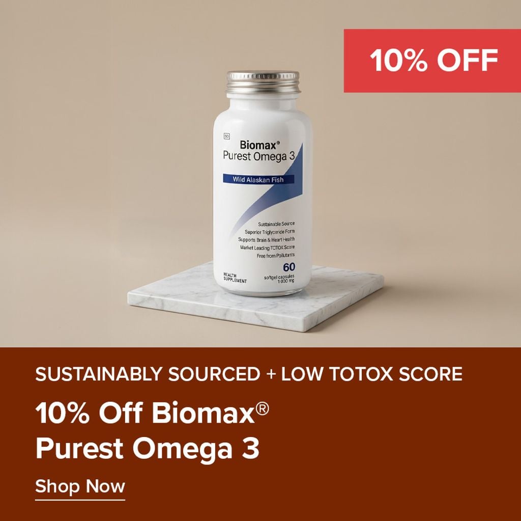 10% Off Biomax®  Purest Omega 3 Wild Alaskan Fish Oil